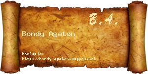 Bondy Agaton névjegykártya